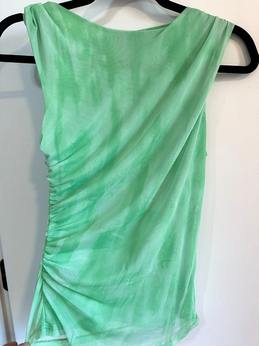 Zara Mesh Tank Top Off Duty Model Pool Party Festival Lime Green Vacation S